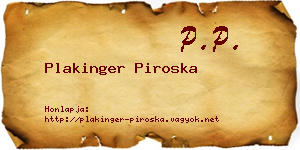 Plakinger Piroska névjegykártya